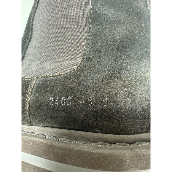 Common Projects Mens Winter Chelsea Boots Brown Suede Size 45 US 12 Italy - Picture 14 of 14